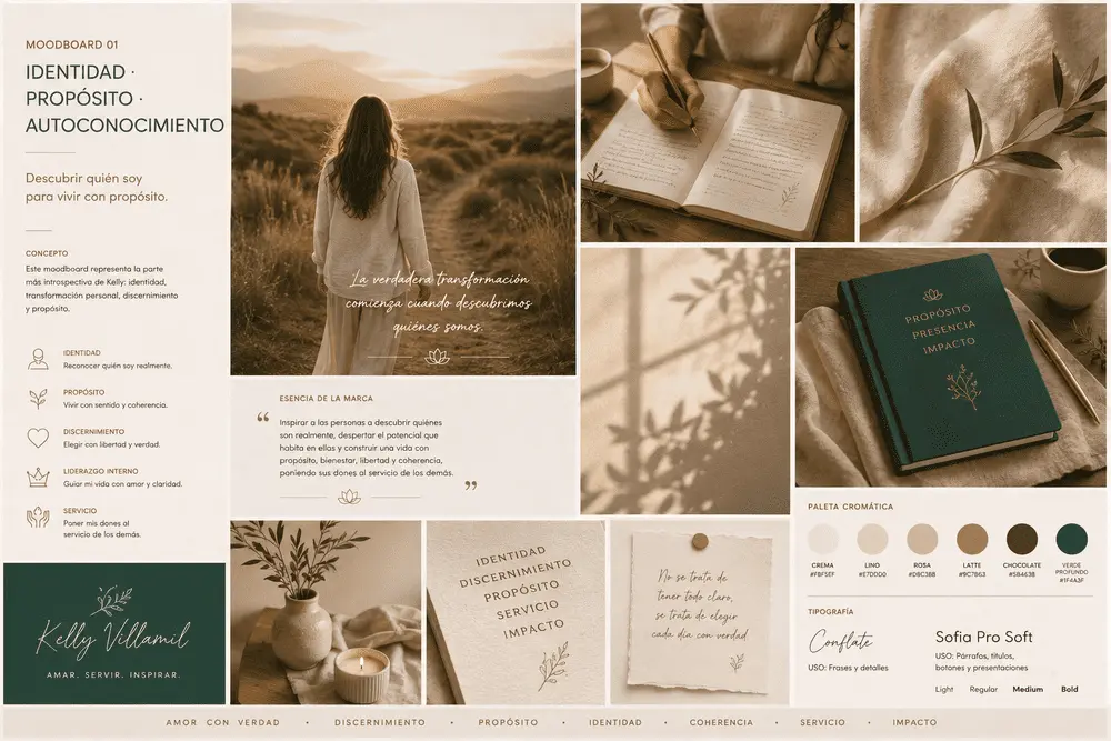 Detalle visual 1 de Manual de Marca Personal – Kelly Villamil: undefined
